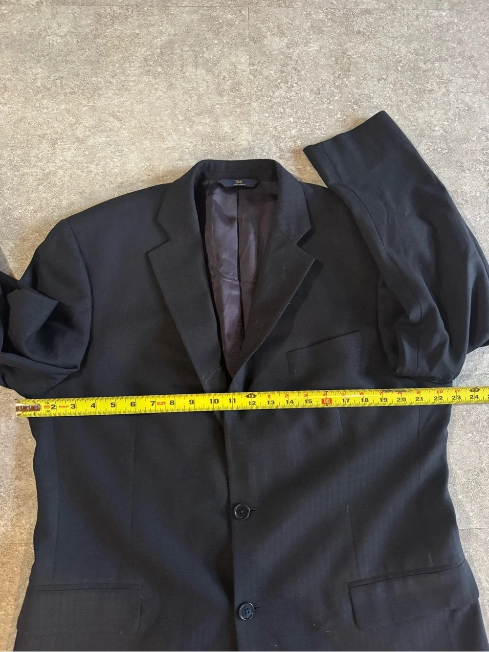 Brooks Brothers 346 Stretch Wool Blazer Sport Coat 43R Black Herringbone 2 Btn